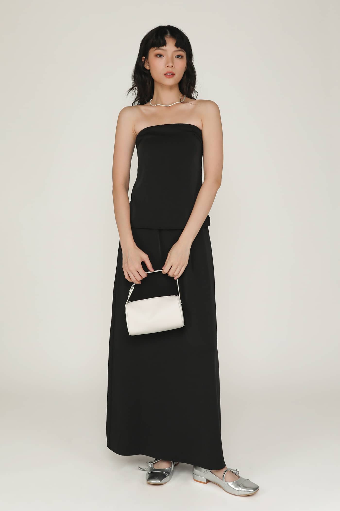 fiore-black-satin-maxi-skirt-image-3-the-tinsel-rack-singapore Fiore Satin Maxi Skirt - Image 1