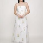 Isadora Embroidery Mesh Maxi Skirt