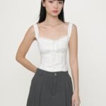 Jerry Pleated Frayed Hem Skorts