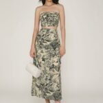 Jiselle Ruched Side Midi Skirt
