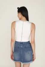 Kass Frayed Denim Skirt - Image 15