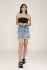 Kass Frayed Denim Skirt - Image 6