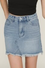 Kass Frayed Denim Skirt - Image 4