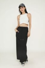 Keith Raw Hem Jersey Skirt - Image 16