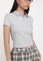 Liana Lace Trim Polo Tee - Image 14