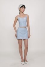Lune Embroidery Scallop Hem Skirt - Image 2