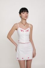 Lune Embroidery Scallop Hem Skirt - Image 10