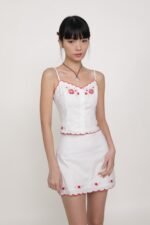 Lune Embroidery Scallop Hem Skirt - Image 9