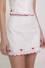 Lune Embroidery Scallop Hem Skirt - Image 11