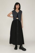 Magnus Nylon Zipper Maxi Skirt - Image 21