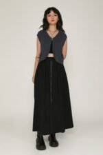 Magnus Nylon Zipper Maxi Skirt - Image 11