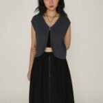 Magnus Nylon Zipper Maxi Skirt