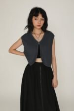 Magnus Nylon Zipper Maxi Skirt - Image 2