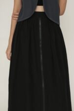 Magnus Nylon Zipper Maxi Skirt - Image 4
