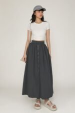 Magnus Nylon Zipper Maxi Skirt - Image 3