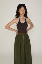 Magnus Nylon Zipper Maxi Skirt - Image 8