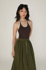 Magnus Nylon Zipper Maxi Skirt - Image 9