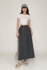 Magnus Nylon Zipper Maxi Skirt - Image 15