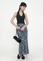 Colette Bias Cut Maxi Skirt (Plaid) - Image 5