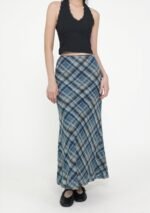 Colette Bias Cut Maxi Skirt (Plaid) - Image 6