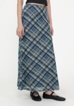 Colette Bias Cut Maxi Skirt (Plaid) - Image 7