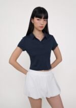 Liana Lace Trim Polo Tee - Image 8