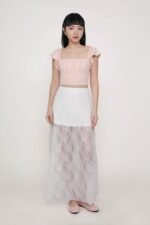 Noir Lace Overlay Maxi Skirt - Image 2