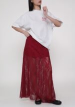 Noir Lace Overlay Maxi Skirt - Image 7