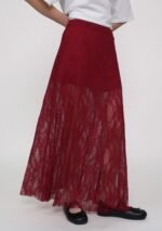 Noir Lace Overlay Maxi Skirt - Image 19