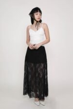 Noir Lace Overlay Maxi Skirt - Image 17