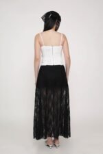 Noir Lace Overlay Maxi Skirt - Image 18