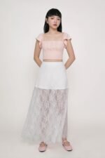 Noir Lace Overlay Maxi Skirt - Image 3