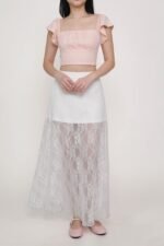 Noir Lace Overlay Maxi Skirt - Image 10
