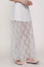 Noir Lace Overlay Maxi Skirt - Image 11