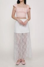 Noir Lace Overlay Maxi Skirt - Image 12