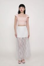 Noir Lace Overlay Maxi Skirt - Image 13