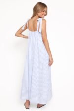 Amber Maxi Dress - Pale Blue Stripe - Image 5