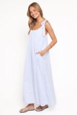 Amber Maxi Dress - Pale Blue Stripe - Image 4
