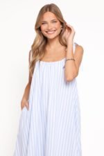 Amber Maxi Dress - Pale Blue Stripe - Image 3