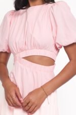 Aminah Puff Sleeve Dress - Pink - Image 3