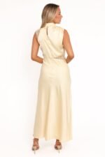 Anabelle Halter Neck Lace Maxi Dress - Butter Yellow - Image 5