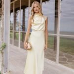 Anabelle Halter Neck Lace Maxi Dress - Butter Yellow