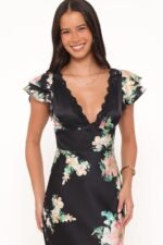 Arella Maxi Dress - Black Floral - Image 3