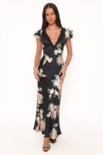 Arella Maxi Dress - Black Floral - Image 6