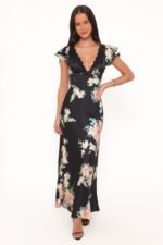 Arella Maxi Dress - Black Floral - Image 2
