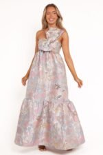 Betina Bow Front Maxi Dress - Pale Blue Floral - Image 2