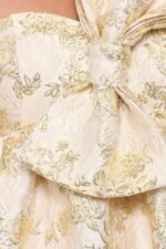 Betina Bow Front Maxi Dress - Yellow Brocade - Image 6