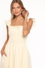 Bronte Midi Dress - Butter Yellow - Image 3