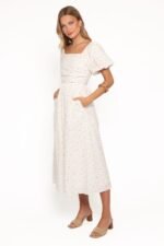 Clo Puff Sleeve Midi Dress - White Betty - Image 4