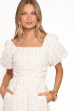 Clo Puff Sleeve Midi Dress - White Betty - Image 3